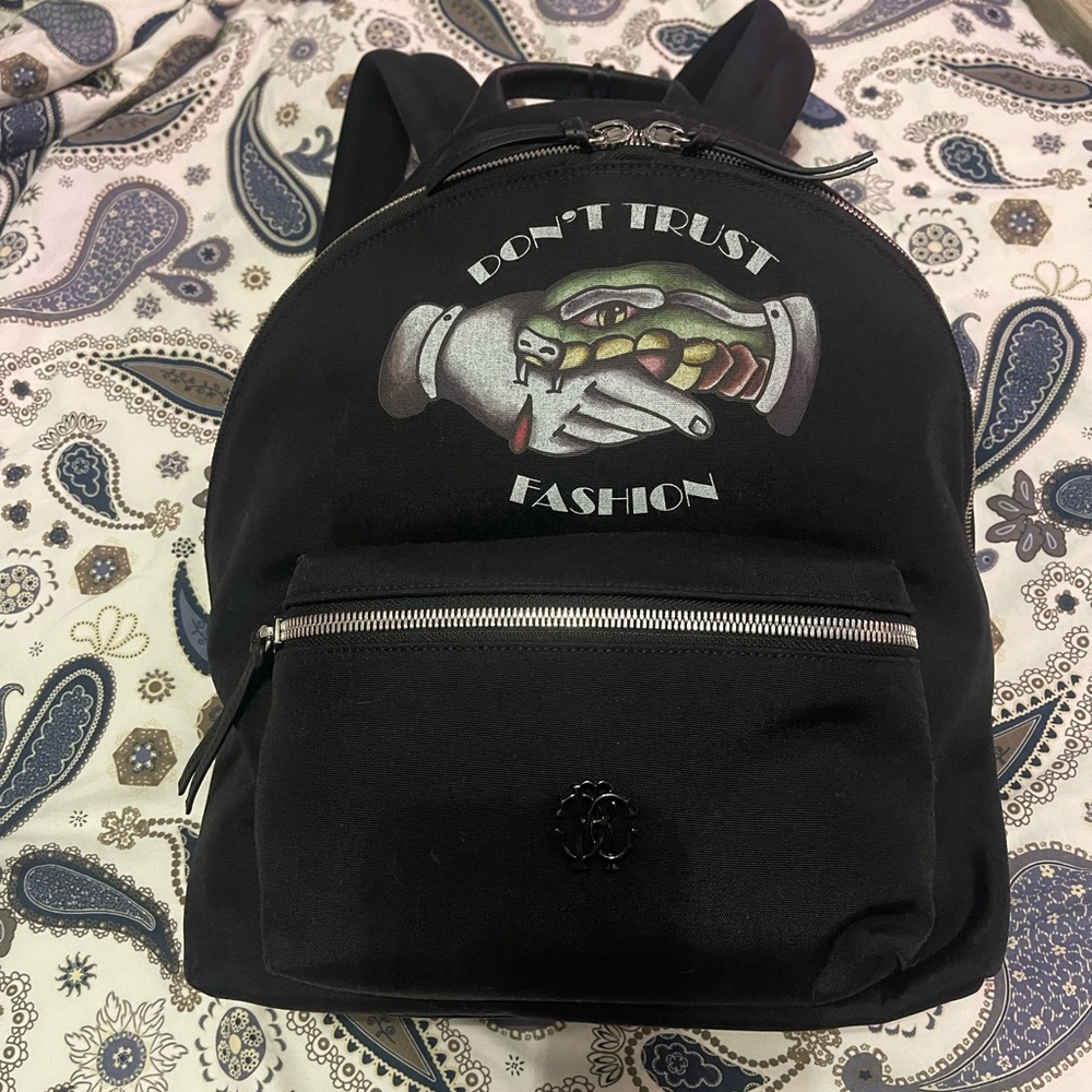 Roberto Cavalli “Don’t Trust Fashion” Backpack